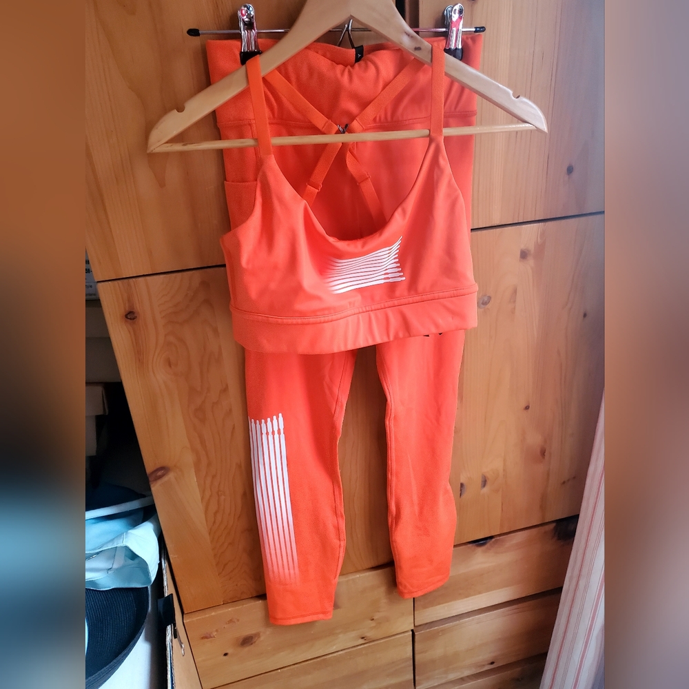 Savage X Fenty Orange Bra & Leggings Set Size 8- 10